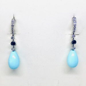 orecchini con pietre preziose e pendente blu gioielli torino