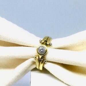 Anello in oro giallo 18 carati con diamante offerte d'oro gioielli torino