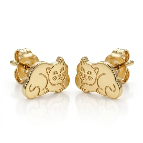 ORECCHINI ORO GATTO CE7568-455