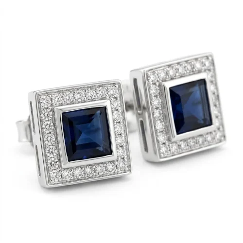 ORECCHINI ORO ZAFFIRO E DIAMANTI rif. RA13191B-507