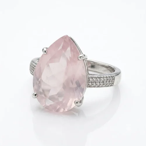 ANELLO QUARZO ROSA ARGENTO RA331-2191