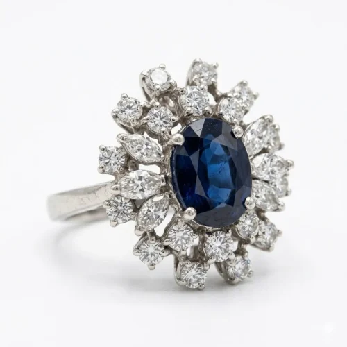 ANELLO ORO ZAFFIRO E DIAMANTI RA713-3834