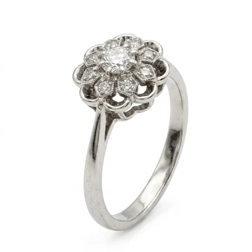 ANELLO ORO BIANCO E DIAMANTI PR578-3244 (P)