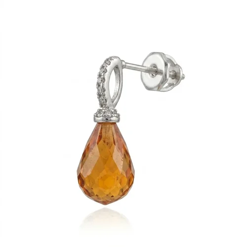 ORECCHINI ARGENTO PIETRE ARANCIONI PR837-3675 (P)