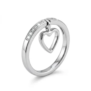 Mezza veretta con pendente a cuore Comete in Oro bianco 18kt