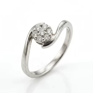 Solitario Contrariè castone a illusione in Oro Bianco 18kt