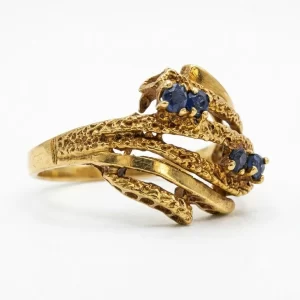 Anello intrecciato con Zaffiri in Oro Giallo 18kt