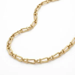 Bracciale maglie geometriche e barrette in Oro Giallo 18kt