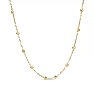 Collana catenina sottile e sferette in Oro Giallo 18kt