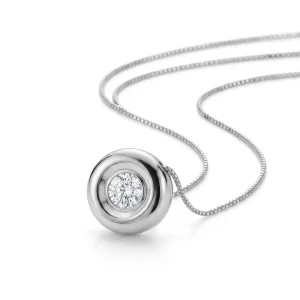 Collana Miluna Punto Luce in Oro Bianco 18kt con Diamanti